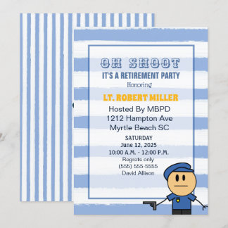 Funny  Police Officer Retirement Party Invitation
