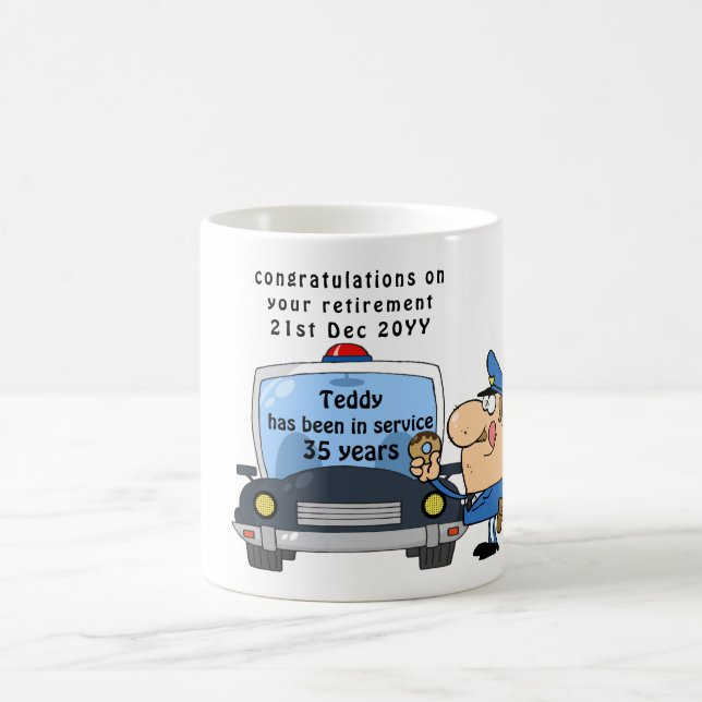 Funny Police Officers Retirement Mug Personalized (Center)