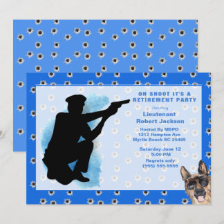  Funny Police Oh Shoot Bullet Holes Retirement   Invitation