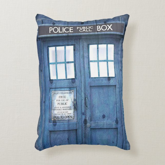 Funny Police phone Public Call Box Decorative Pillow (Front(Vertical))