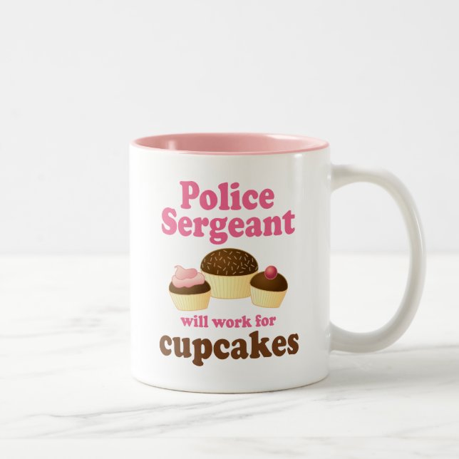 Funny Police Sergeant Two-Tone Coffee Mug (Right)