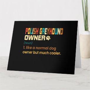 Funny Polish Greyhound Vintage Retro Dog Mom Dad G Card