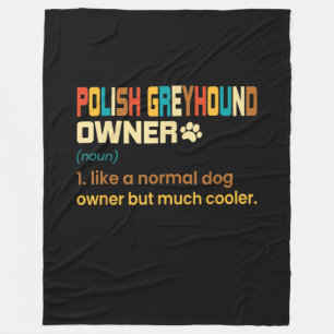 Funny Polish Greyhound Vintage Retro Dog Mom Dad G Fleece Blanket