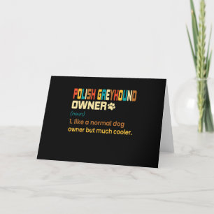 Funny Polish Greyhound Vintage Retro Dog Mom Dad G Thank You Card