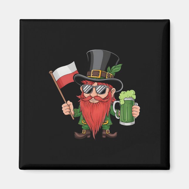 Funny Polish St. Patrick's Day Poland Flag  Magnet (Front)