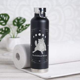 Funny Political Cat Feminist Gift Liberal Democrat Water Bottle