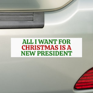 Funny Political Christmas Anti Trump Bumper Sticker