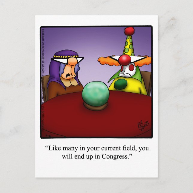 Funny Political Humour Postcard (Front)