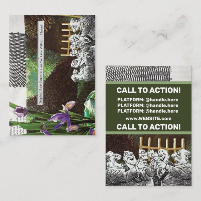 Funny Political Joke Forest Climate Change Satire Business Card (Front/Back)