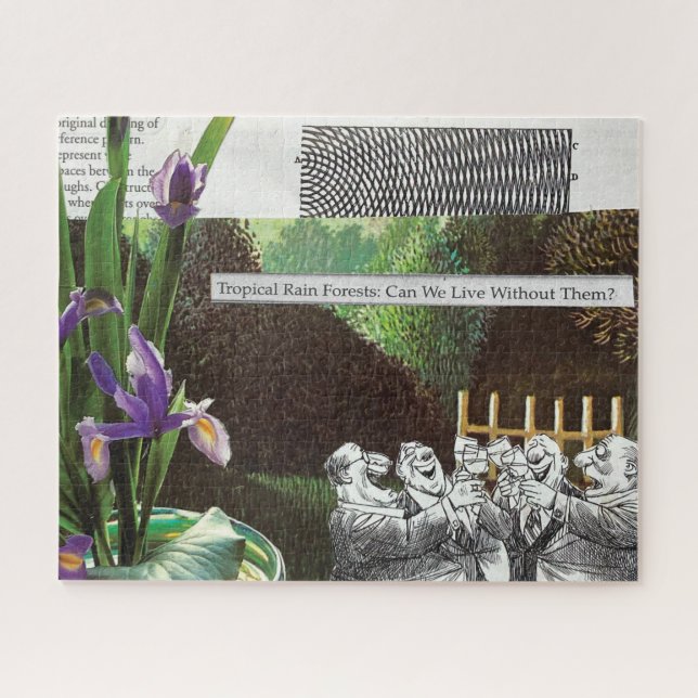 Funny Political Joke Forest Climate Change Satire Jigsaw Puzzle (Horizontal)