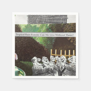 Funny Political Joke Forest Climate Change Satire Napkin