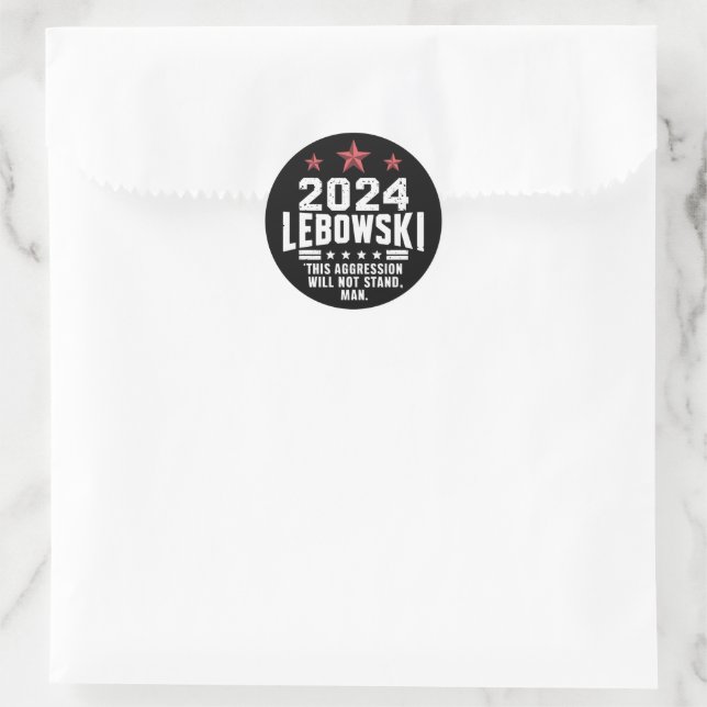  Funny Political Lebowski Election Vote 2024 Classic Round Sticker (Bag)