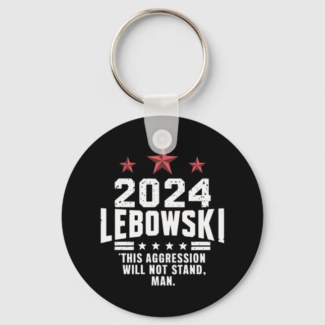  Funny Political Lebowski Election Vote 2024 Keychain (Front)