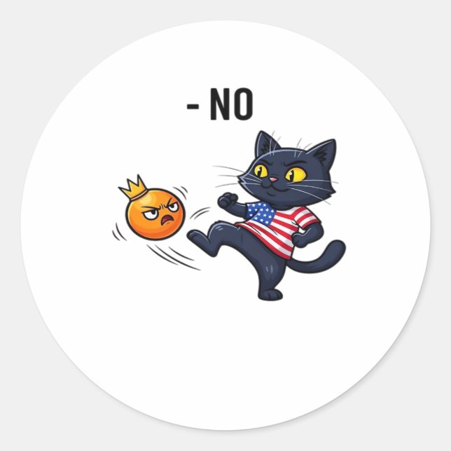 Funny Political Meme No Cat Classic Round Sticker (Front)