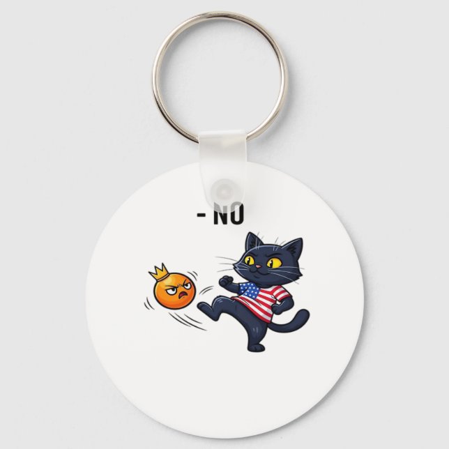 Funny Political Meme No Cat Keychain (Front)