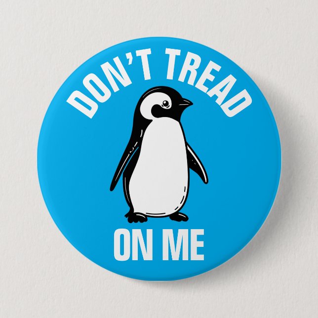 Funny Political Meme Penguin Tariff 3 Inch Round Button (Front)