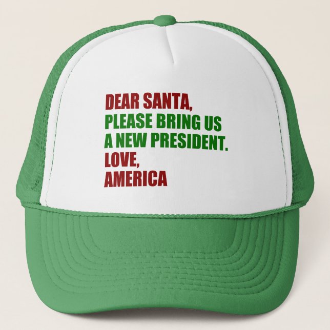 Funny Political New President for Christmas Trucker Hat (Front)