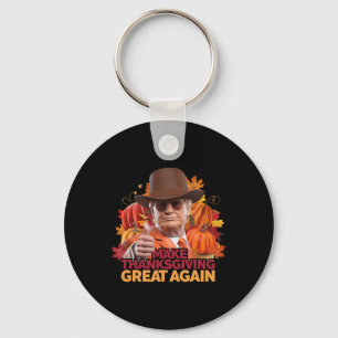 Funny Political Thanksgiving Trump Design Keychain
