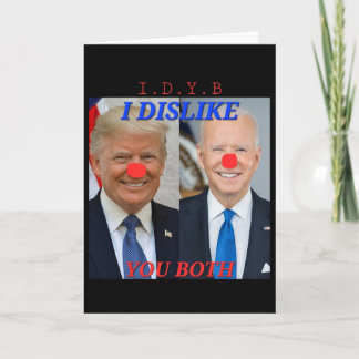Funny Political Trump Biden Clowns Design  Card
