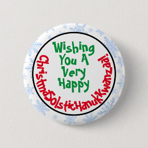Funny Politically Correct Inclusive Holiday 2 Inch Round Button