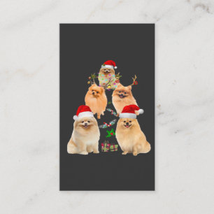 Funny Pomeranian Christmas Tree Decor Ornament Cos Business Card