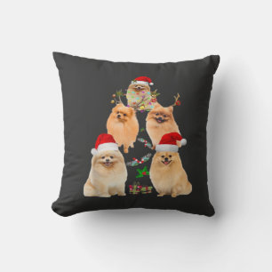 Funny Pomeranian Christmas Tree Decor Ornament Cos Throw Pillow