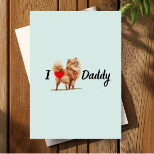Funny Pomeranian Dog Bum Heart Fathers Day  Car Card
