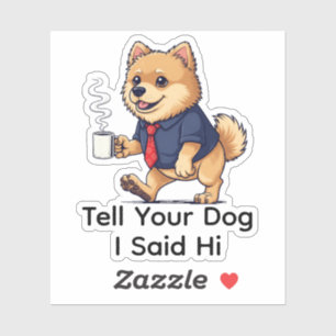 Funny Pomeranian Dog Business Suit Coffee 