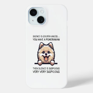 Funny Pomeranian Dog iPhone 15 Case