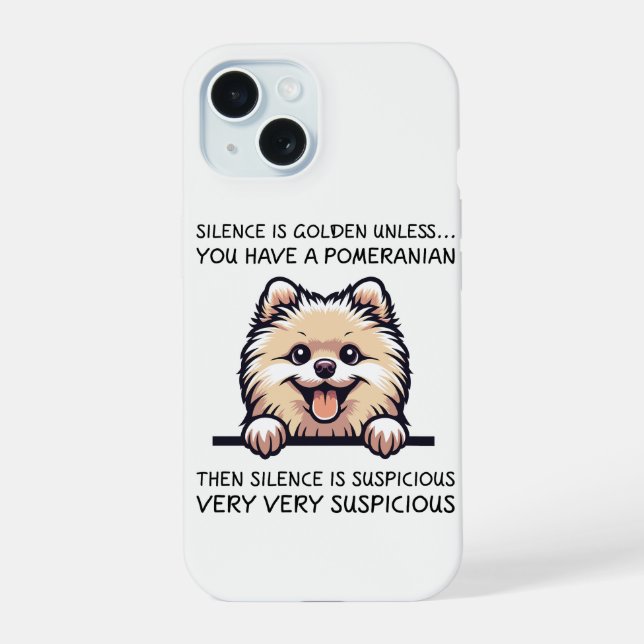 Funny Pomeranian Dog iPhone 15 Case (Back)