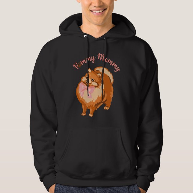 Funny Pomeranian Dog Pommy Mommy Hoodie (Front)