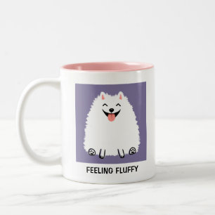 Funny Pomeranian Feeling Fluffy Pom-tastic Custom Two-Tone Coffee Mug