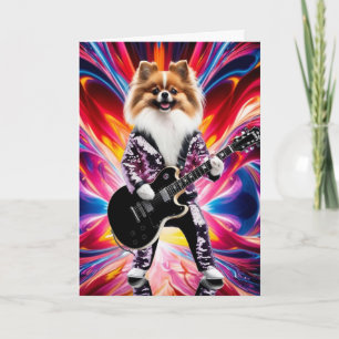 Funny Pomeranian Rock Star Card