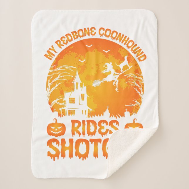 Funny Pomeranian Skull Dog Skeleton Halloween Sherpa Blanket (Front)