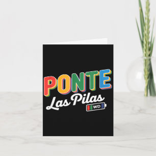 Funny ponte las pilas battery saying retro colorfu card