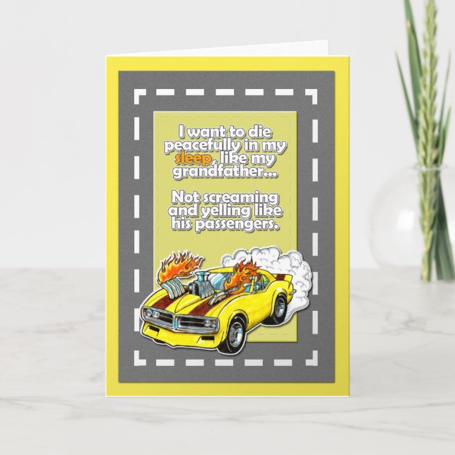 Funny Pontiac Firebird Car Greeting Card (Front)