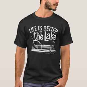Funny Pontoon Boat Art For Men Women Pontoon Boat  T-Shirt