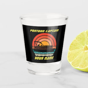 Funny Pontoon Captain Summer Boating Vintage Shot Glass