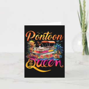 Funny Pontoon Queen Girls Women Pontooning Boat Pa Card