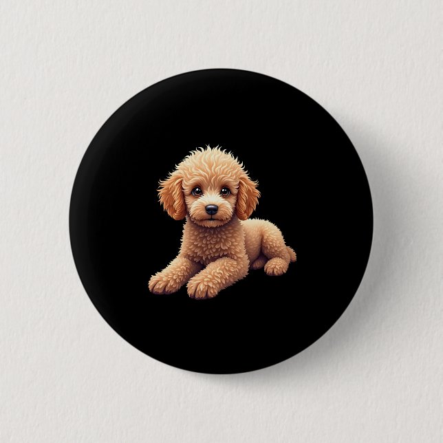 Funny Poodle Animal Lover Dogs Graphic Cute Dog Ow 2 Inch Round Button (Front)