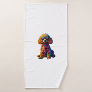 Funny Poodle Animal Lover Dogs Graphic Cute Dog Ow Bath Towel