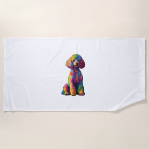 Funny Poodle Animal Lover Dogs Graphic Cute Dog Ow Beach Towel