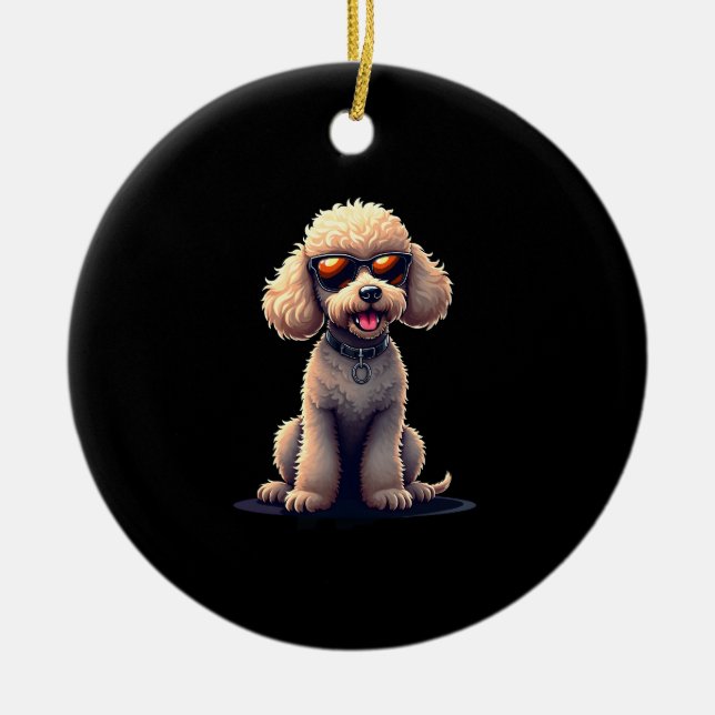 Funny Poodle Animal Lover Dogs Graphic Cute Dog Ow Ceramic Ornament (Front)