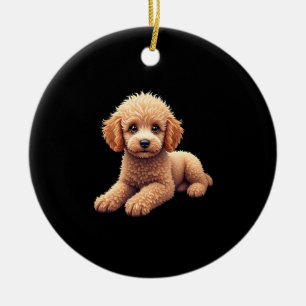 Funny Poodle Animal Lover Dogs Graphic Cute Dog Ow Ceramic Ornament