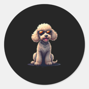 Funny Poodle Animal Lover Dogs Graphic Cute Dog Ow Classic Round Sticker