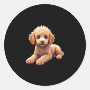 Funny Poodle Animal Lover Dogs Graphic Cute Dog Ow Classic Round Sticker