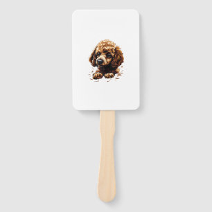 Funny Poodle Animal Lover Dogs Graphic Cute Dog Ow Hand Fan