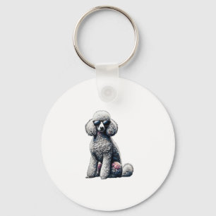 Funny Poodle Animal Lover Dogs Graphic Cute Dog Ow Keychain