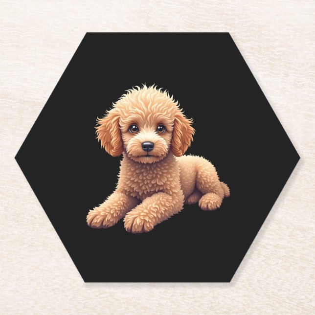 Funny Poodle Animal Lover Dogs Graphic Cute Dog Ow Paper Coaster (Front)