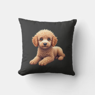 Funny Poodle Animal Lover Dogs Graphic Cute Dog Ow Throw Pillow